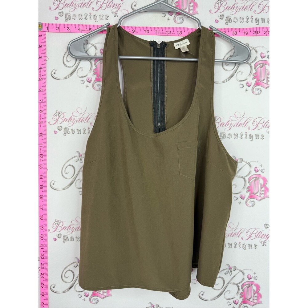 Dynamite tank top Olive Green Zip-Back Tank Top